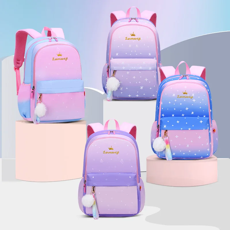 MTA Trend Gradient Color Large-Capacity Lightweight  Comfortable Schoolbag for Primary and High School Students