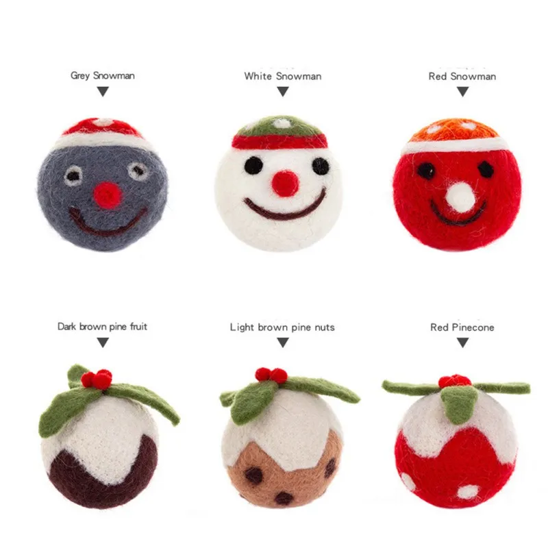 

Pet Cat Toy Colorful Ball Interactive Toy Cat Plush Set Durable Cat Toys Interactive Christmas New year Gifts for Pets