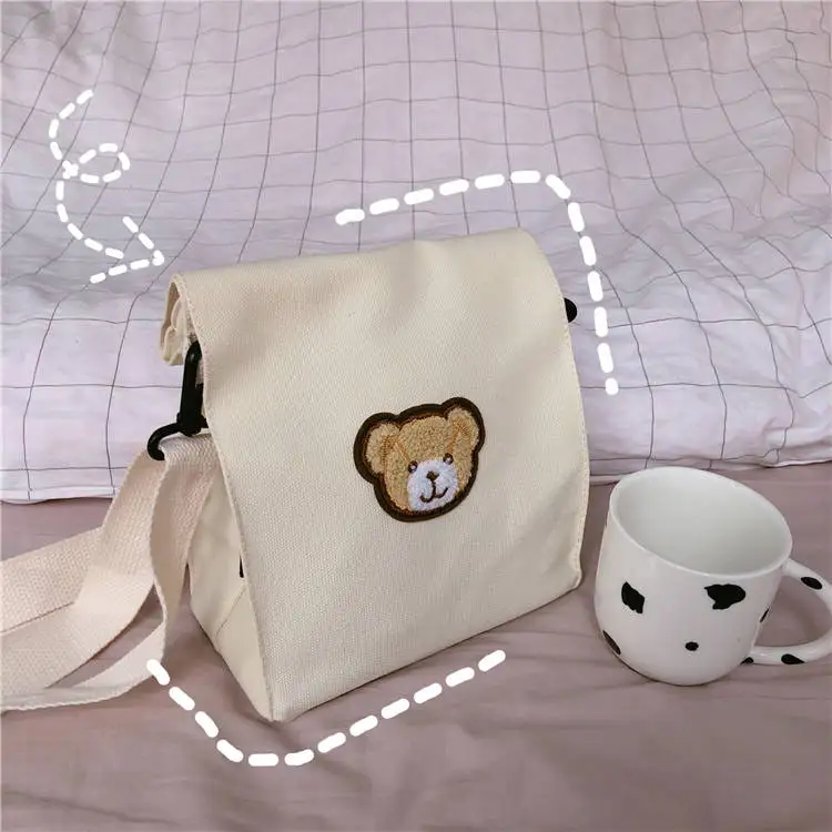 Модная Холщовая Сумка женская Повседневная Мягкая мультяшная милая сумка через