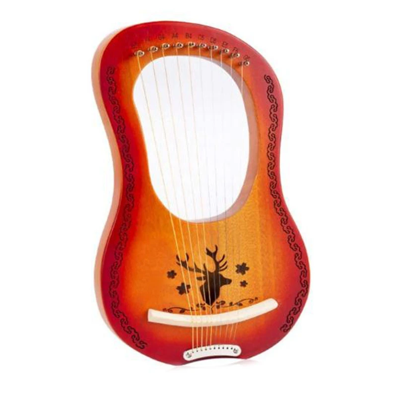 Lyre Harp 10 String Heptachord красное дерево Lye с выгравированными тонами для любителей
