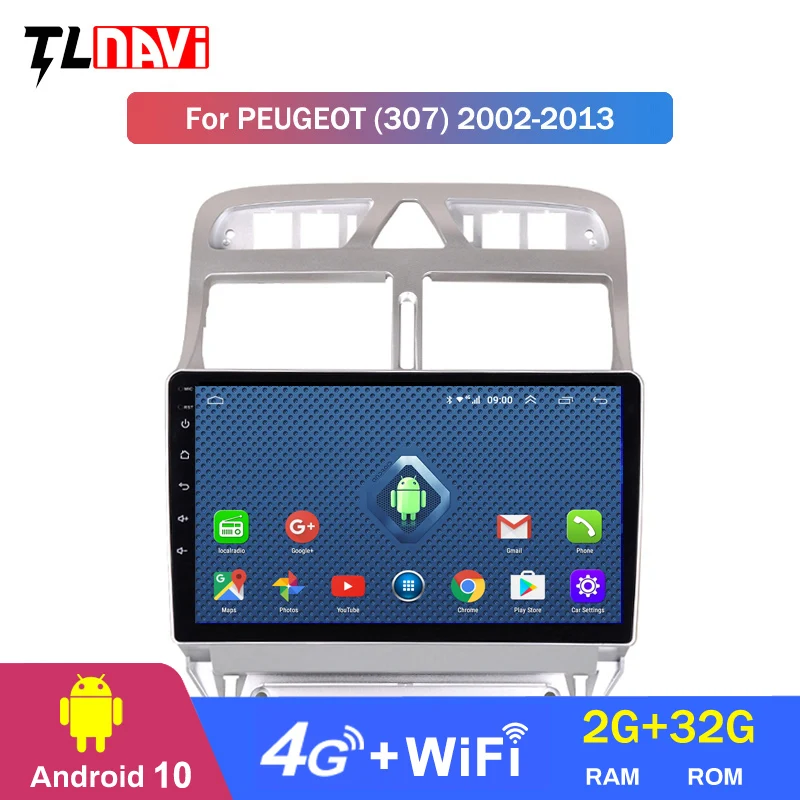 4G LTE 2G RAM Android 10 автомобильный DVD видео плеер GPS навигация Мультимедиа для peugeot 307