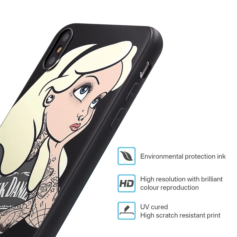 Чехол для iPhone 11 Pro, чехол для iPhone 5, 5S, 6, 6 S, 7, 8 Plus, X, XS, Max, тату, принцесса, чехол для iPhone 7, чехол из мягкого ТПУ для iPhone XR, чехол