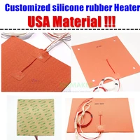 usa material customized 3d printer squareround silicone rubber heater heated bed heating platepad w temperature control