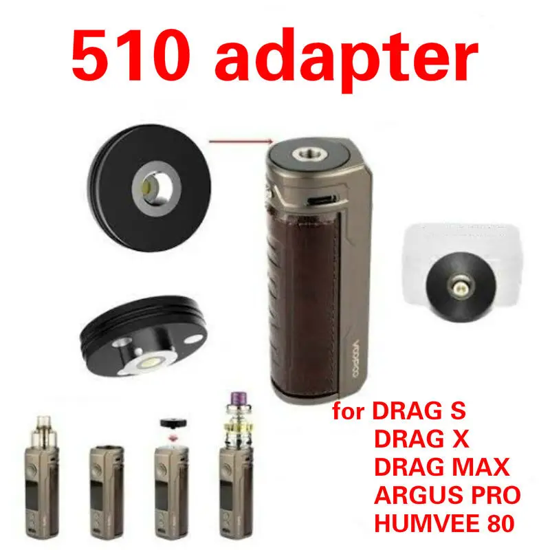 10Pcs 510 Adapter for VOOPOO Drag X Drag S Magnetic Connector Adapter drag max argus pro Pod Kit 510 Connector RDA RTA Tank