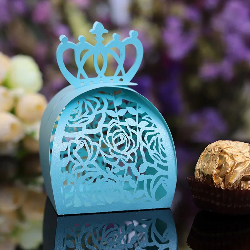 50 шт. коробки для конфет с короной и лазерной резкой | Дом сад