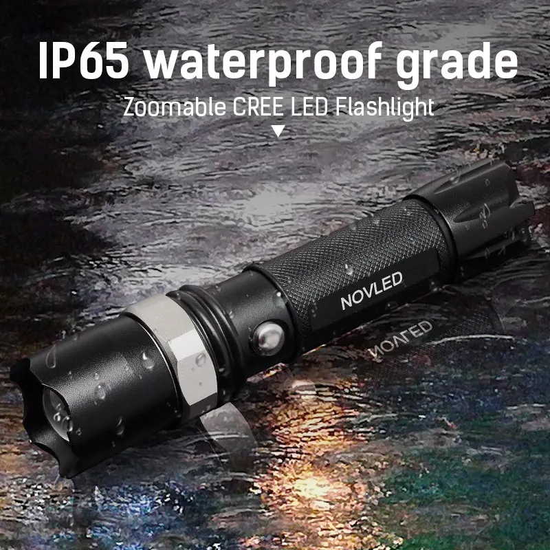 Тактический зум фонарик водонепроницаемый светодиодный 5 Вт 5000lm AAA аккумулятор