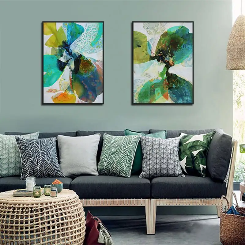 

Colorful Abstract Flower Watercolor Painting Canvas Poster and Prints Wall Art Pictures for Living Room Home Decor Mural