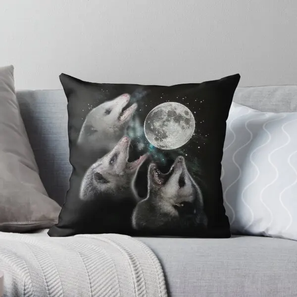 

3 Opossum Moon Soft Throw Pillow Cover Print Pillow Case Waist Cushion Cover Pillows NOT Included