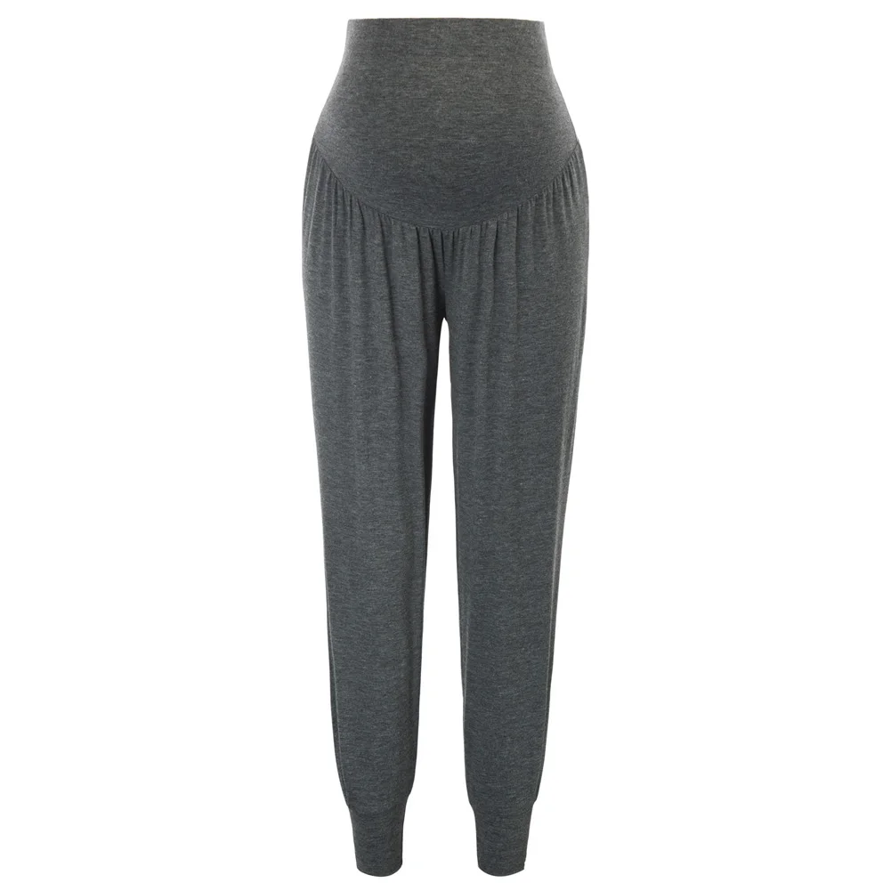 

Maacie Women Maternity Jogger Pants Comfy Rayon Over-The-Belly Elastic Waist Elastic Waist With A Button To Adjust For Best Fit