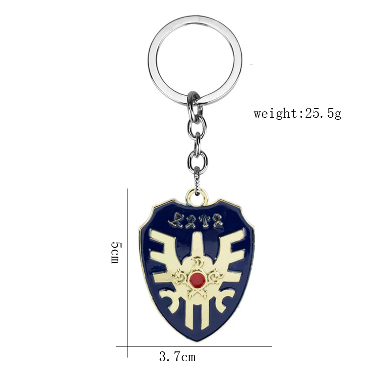 Игра DRAGON QUEST брелок Воин Дракон Куэсто брелок Металлический меч Щит на цепочке Дорожный подарок для мужчин Ювелирные изделия Чавейро.