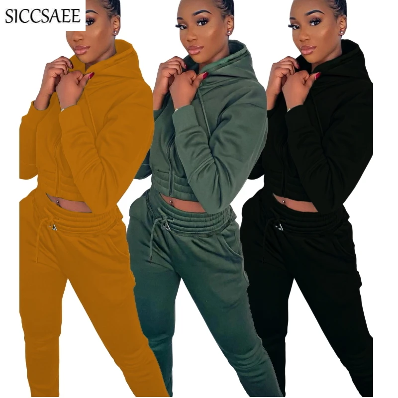 Женский укороченный топ с капюшоном и штаны комплект из двух предметов