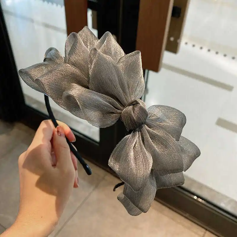 Черная кружевная заколка для волос с супер бантом женские корейские аксессуары в