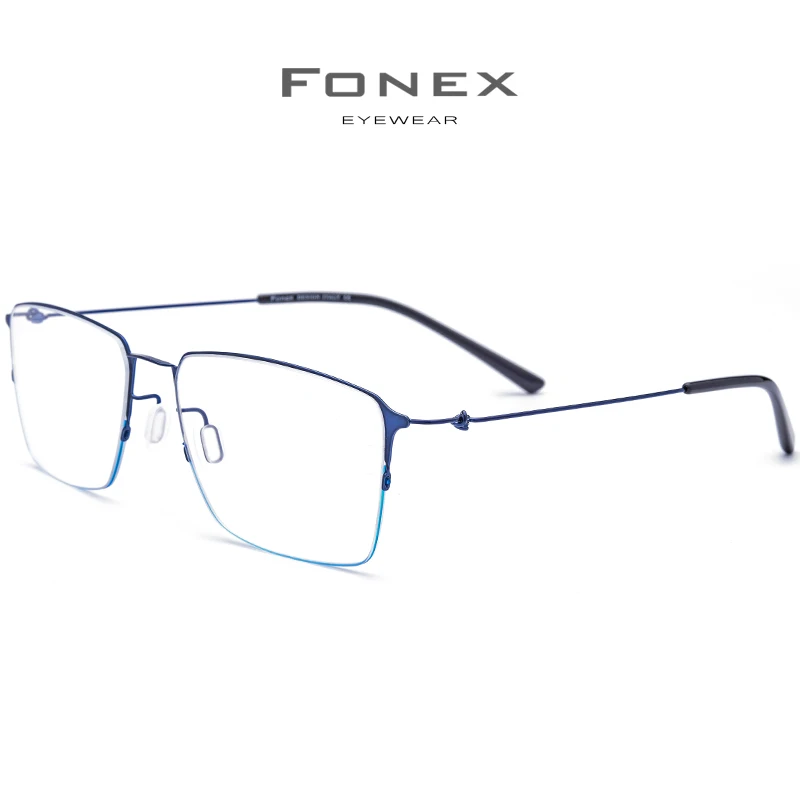 FONEX очки из титанового сплава, мужские полуоправы, очки по рецепту, оправа для женщин, близорукость, оптическая оправа, очки для глаз 98611