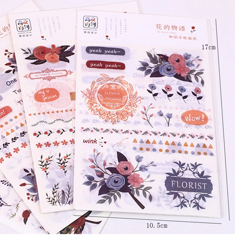 

30packs/lot Flower Story Stickers DIY Scrapbooking Stickers For Planner Diary Album Decoration Stationery