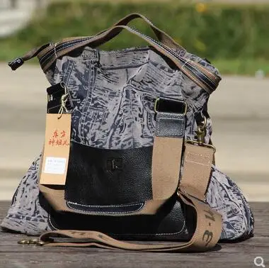 gray Женские большие сумки из ткани Оксфорд, повседневная сумка на плечо в стиле панк, вместительные сумки-почтальонки из натуральной кожи - Цвет: gray