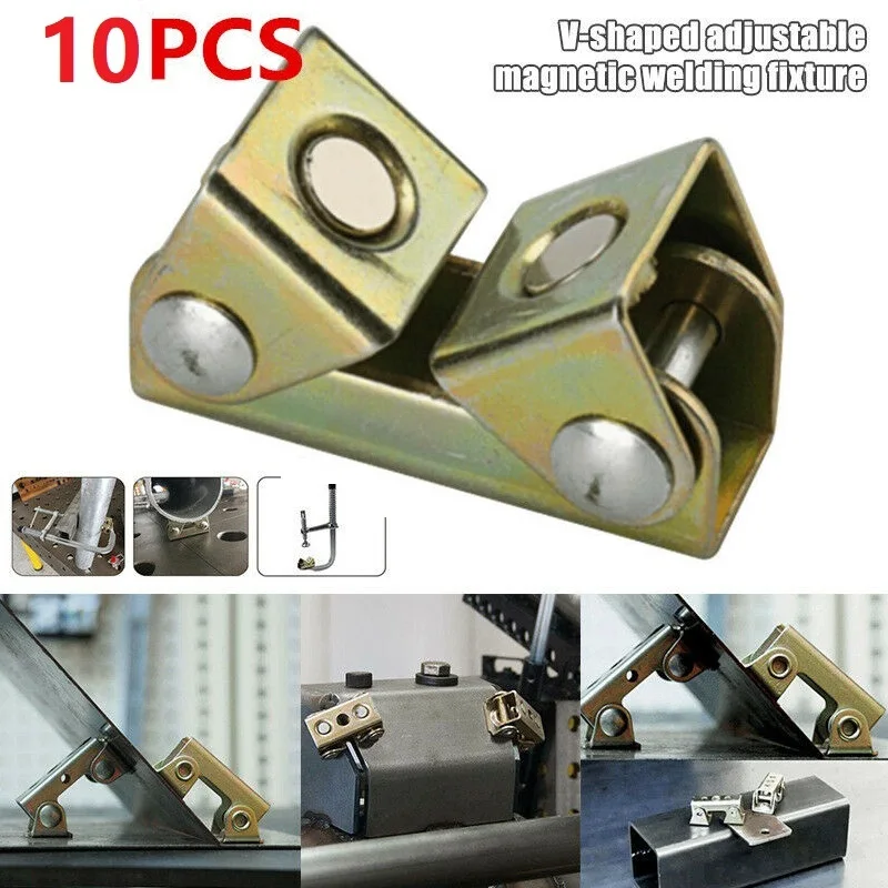 4/10Pcs Stainless Steel V Type Magnetic Welding Clamp Fixture Adjustable For Door Window Tool Box Furniture Equipment 56*23mm |