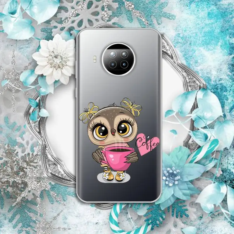 

owl animal lovely case for airpods painting Phone Case Transparent for Xiaomi Redmi note 10 t 8 9 pro lite 11