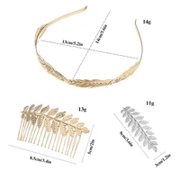 wedding party beautiful bridal roman leaf hair comb slides gold or silver