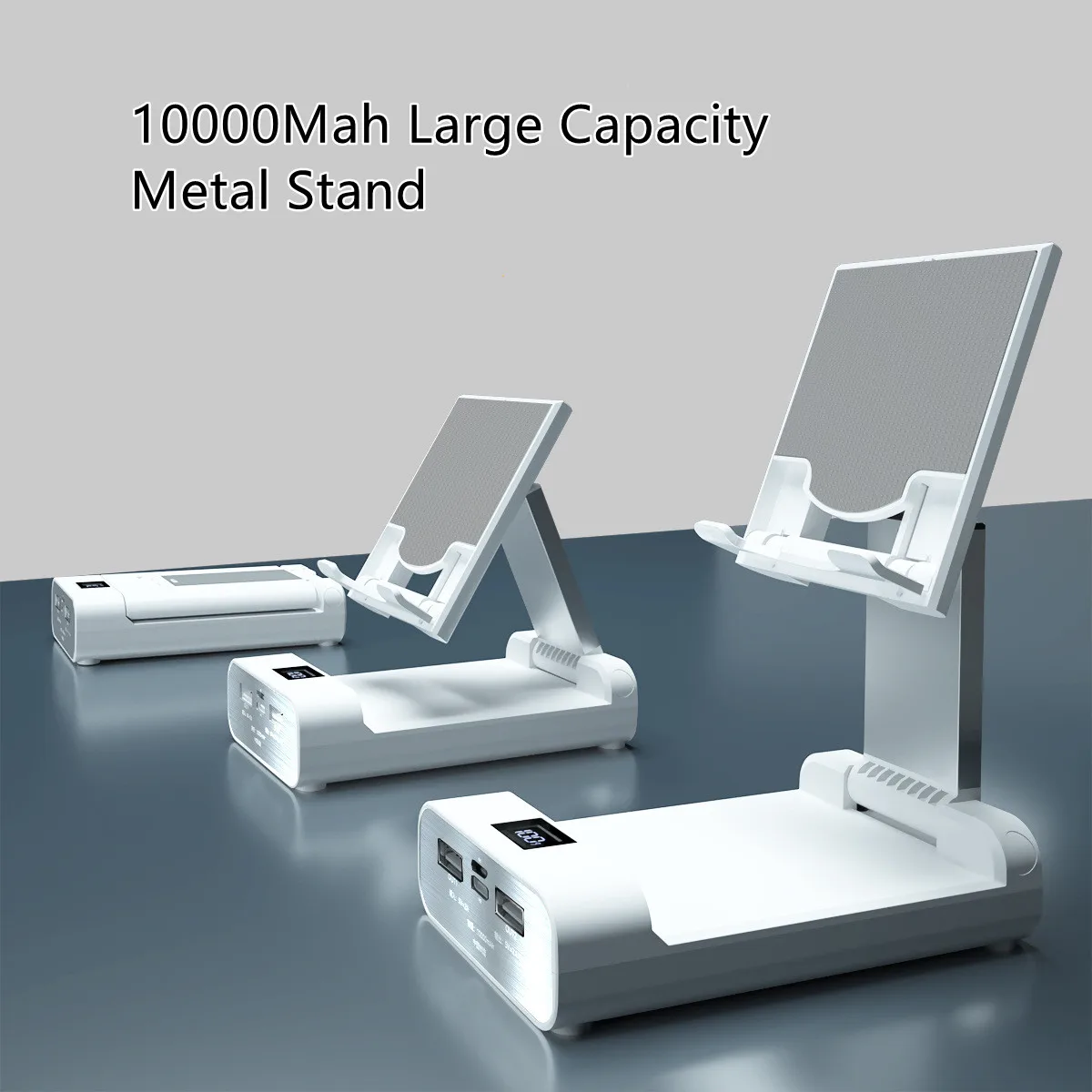 

Universal Portable Cell Phone Charging Holder with Build-in Battery Tablet PC Charger Stand Foldable Power Bank Mount 10000mAh