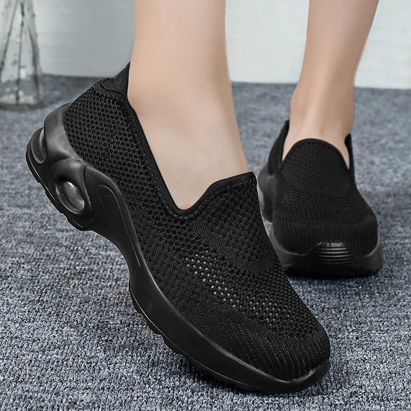 

Women Sneakers Slip-On Spring Summer Cushioning Sports Shoes for Female Wine Red Comfortable Women's Loafers Flats