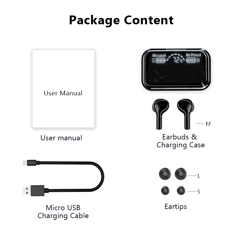 

TWS Wireless Bluetooth 5.0 Earphones 9D Stereo Bluetooth Headphone Sports Earbuds Headsets 2000mAh Charging Box With Microphones
