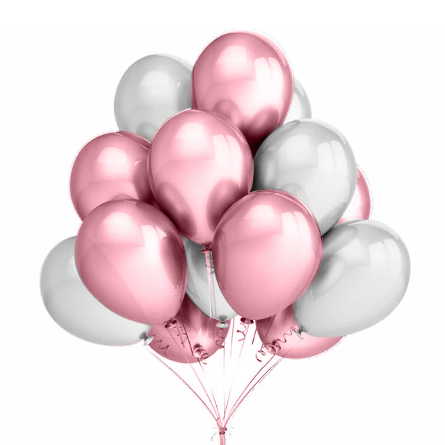 silver pink 10 шт./лот 10 дюймов Жемчужные золотые серебряные черные латексные шары на день рождения, свадьбу, вечеринку, Декор, воздушные гелиевые шары, подарки для детей - Цвет: silver pink