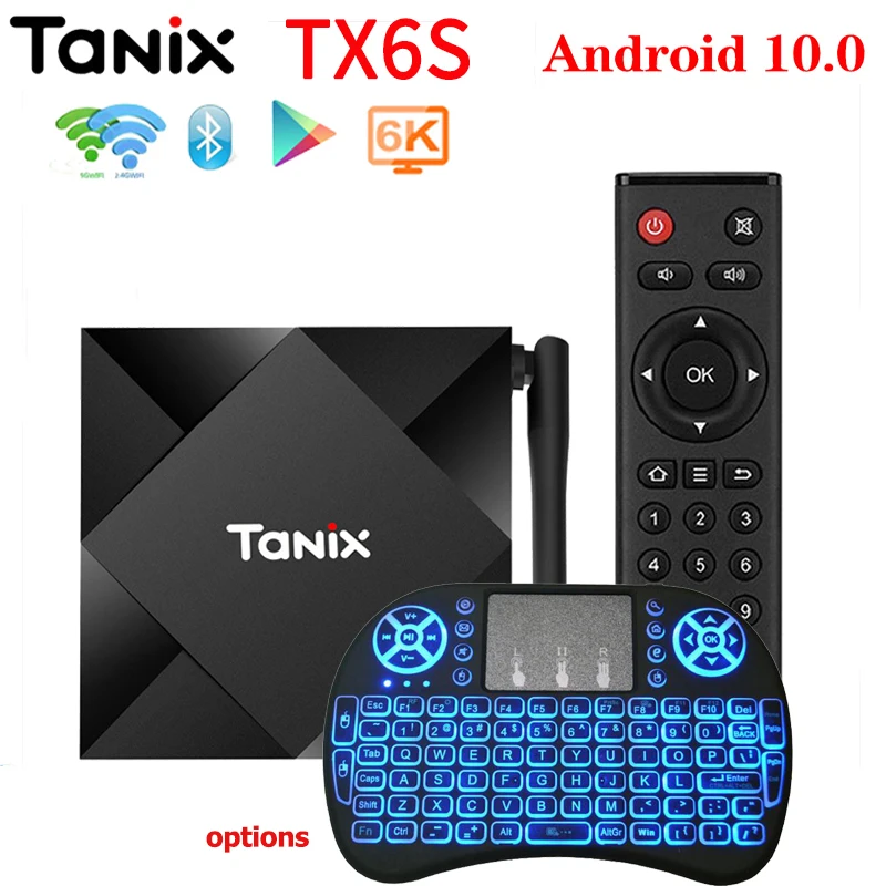 

Tanix TX6S Smart TV BOX Android 10 Allwinner H616 4GB 64GB Set Top Box Madia Player 6K 4K 2.4G 5G Dual WiFi H.265 2G 8G TX6 2GB