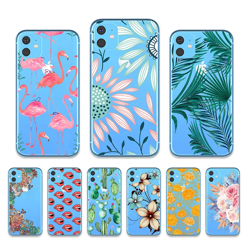 Чехол с рисунком для iPhone 12 Pro прозрачный силиконовый бампер 11 Max Mini 7 8 SE 2020 XR X XS 6 6s
