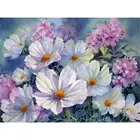 Картина по номерам GATYZTORY, бескаркасная, для взрослых, белые цветы, картина по номерам на холсте, домашний декор, уникальный подарок