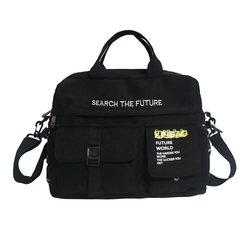 

Нейлоновая сумка-мессенджер для мужчин, модный однотонный большой рюкзак со множеством карманов, водонепроницаемая Дорожная сумка на плеч...