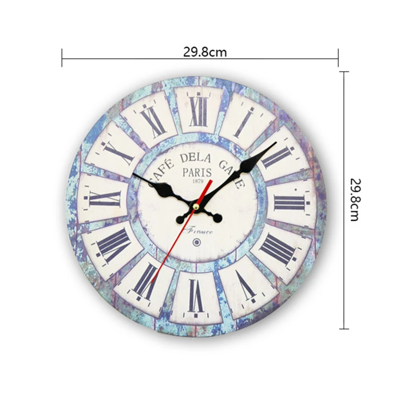 Винтажные деревянные настенные часы для дома кухни офиса декора стен большие