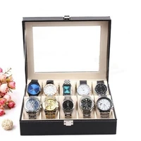 50 hot sales 6101220 slots faux leather wrist watch storage box display case organizer