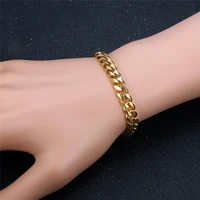trendy chain men bracelet hiphop gold color 47mm width cuban link chain bracelet for men women jewelry braslet 2021