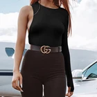 Forefair платье на одно плечо с длинными рукавами и круглым вырезом боди 2019 весенние женские трикотажные уличная черный, белый цвет пикантные узкие боди