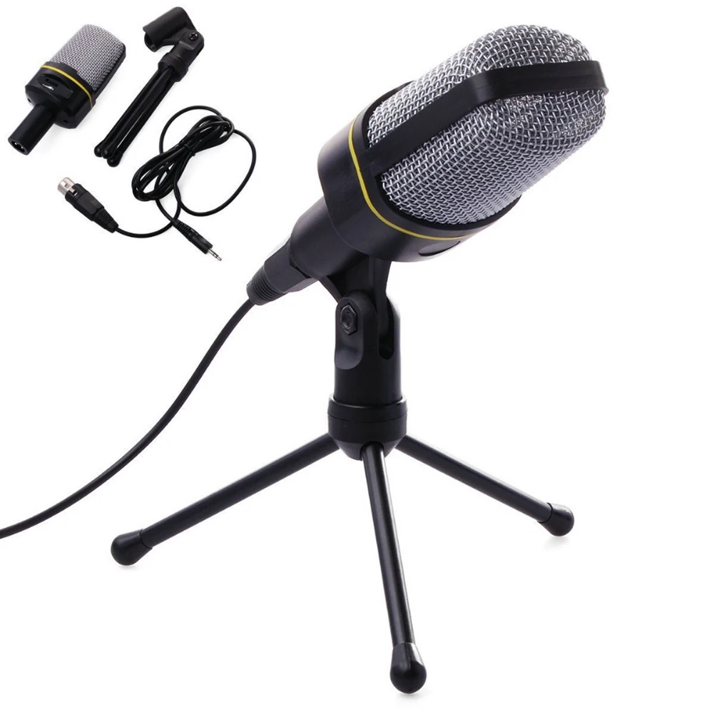 

PC Microphone 3.5 mm Jack Microphone with Tripod Stand Recording Microphone for PC/iPhone/Singing/Gaming