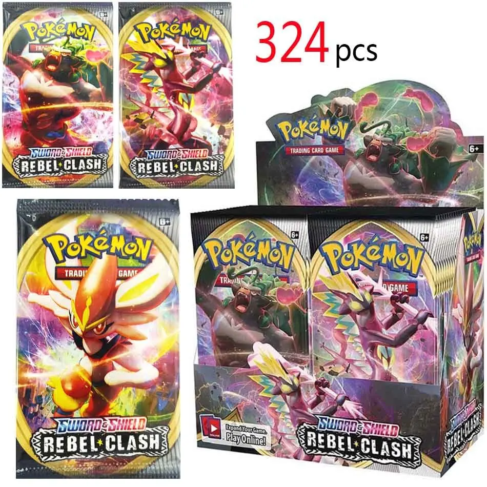 324 шт. Карты Покемон TCG: меч и щит мятежника бустер коробка коллекционная торговая