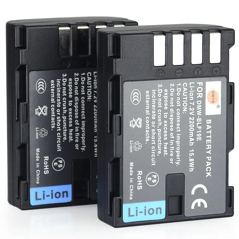 2 шт 2200mAh 7,2 V DSTE DMW-BLF19E BLF19 перезаряжаемая цифровая батарея камеры DSLR для Panasonic Lumix DMC-GH3 DMC-GH4