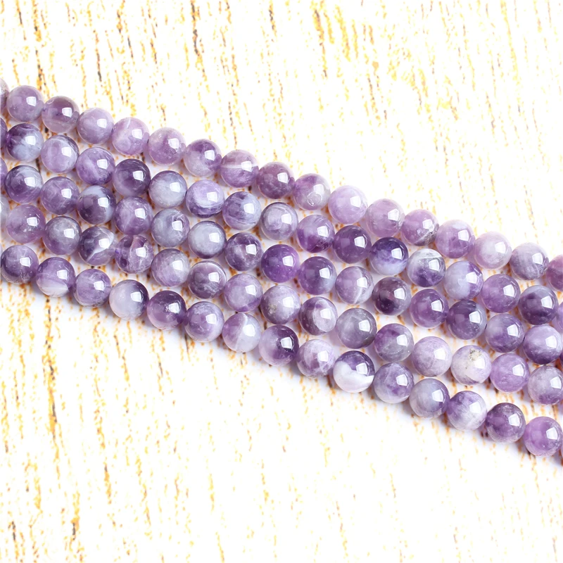 

4 6 8 10 12 mm Dream Amethyst Beads Natural Stones Round Loose Beads For Jewelry Making Bracelet Necklace Diy