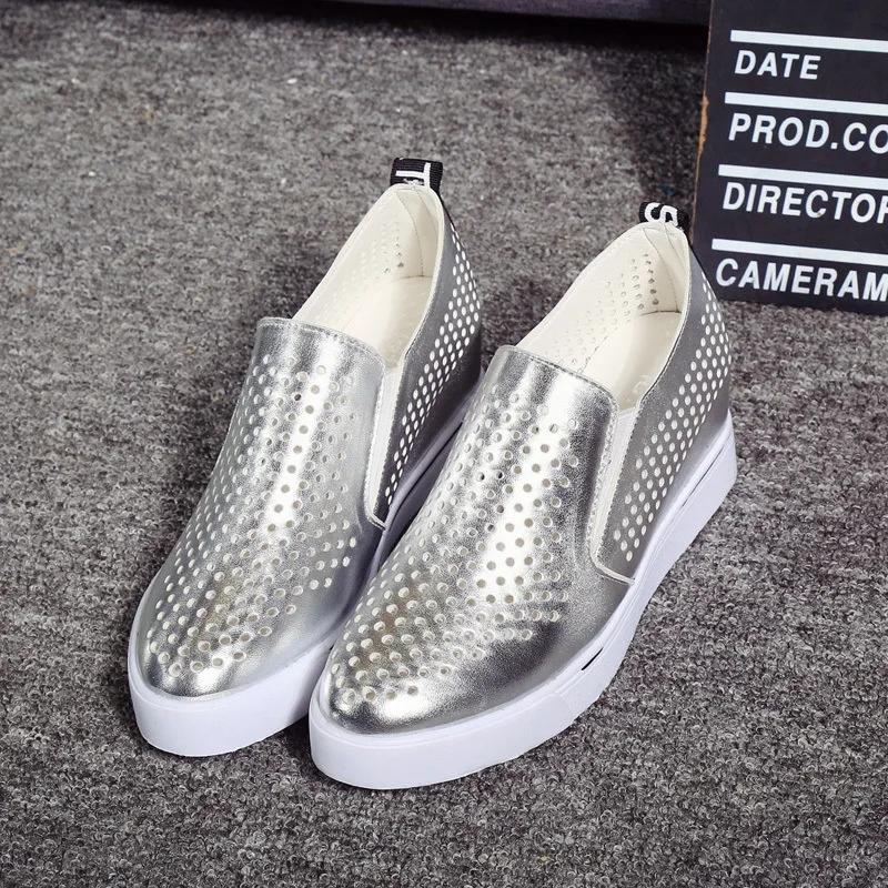 

2020 Spring Shoes for Women One Pedal Hollow Set Foot Thick Bottom Single Shoes Slope Heel Increased Casual Breathable Women