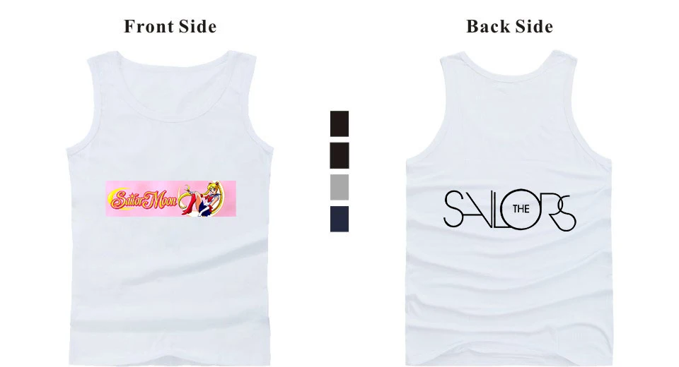 

Sailor Moon print Brand Bodybuilding Tank Top Men Fitness Singlet Sleeveless Shirt Harajuku Muscle Vest Undershirt