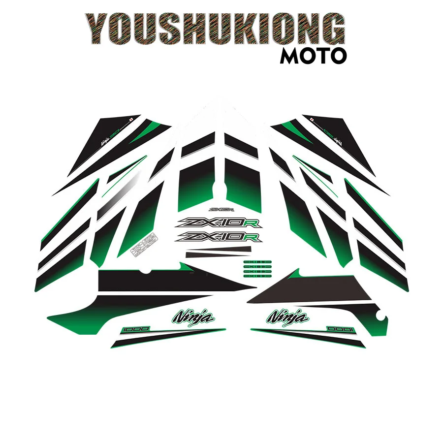 

For Ninja ZX10R 2015year Motorcycle Sticker Whole Car Sticker Fairing Sticker Racing Sticker green 30th-Anniversary