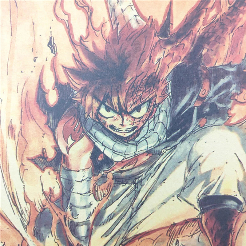 Винтажный постер с мультяшным аниме Сказочный хвост декоративные наклейки для