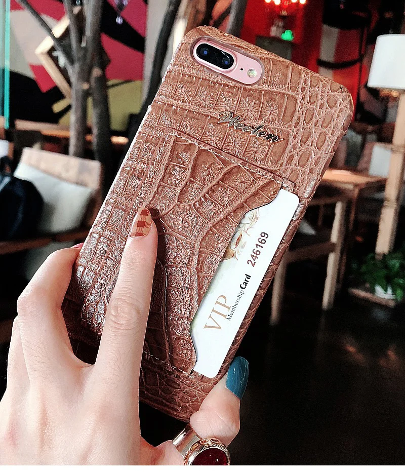 Чехол из натуральной крокодиловой змеиной кожи, PU кожаный чехол для iPhone 11 Pro Max XS 6s 6 7 8 Plus X XR, чехол для карт, держатель, жесткая задняя крышка
