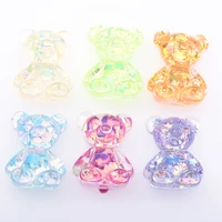 hot sell 1 pcs resin little bear croc shoes charms lovely colorful decorations bling rhinestone metal kids bracelet accessories