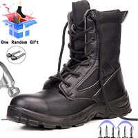 mens boots safety shoes men steel toe shoes winter boots men puncture proof work shoes plush warm work safety boots male shoes