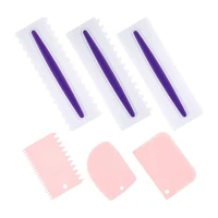6 pcs decorating comb and icing smoother mousse butter cream cake edge toolssawtooth scraper for butter cream cake