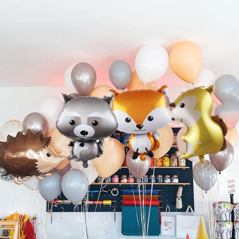 1 шт. гелиевый воздушный шар в виде животного лиса кролик тигр фольгированный для