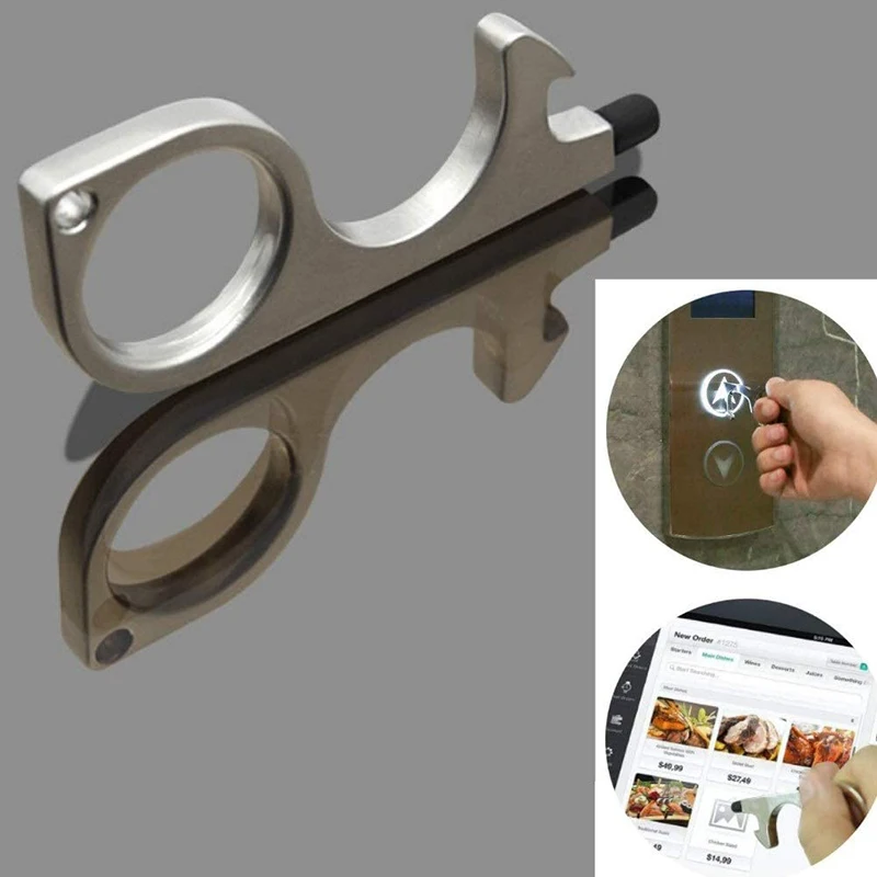 2 шт. Бесконтактный дверной Открыватель брелок со стилусом для кнопок Push лифта