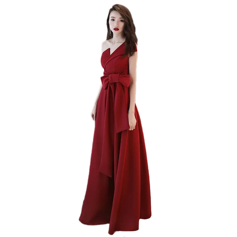 

Lady Floor-Length Party Dress Womens V-Neck Evening Cheongsam Elegant Banquet Long Qipao Slim Gowns Vestidos XS-XXXL