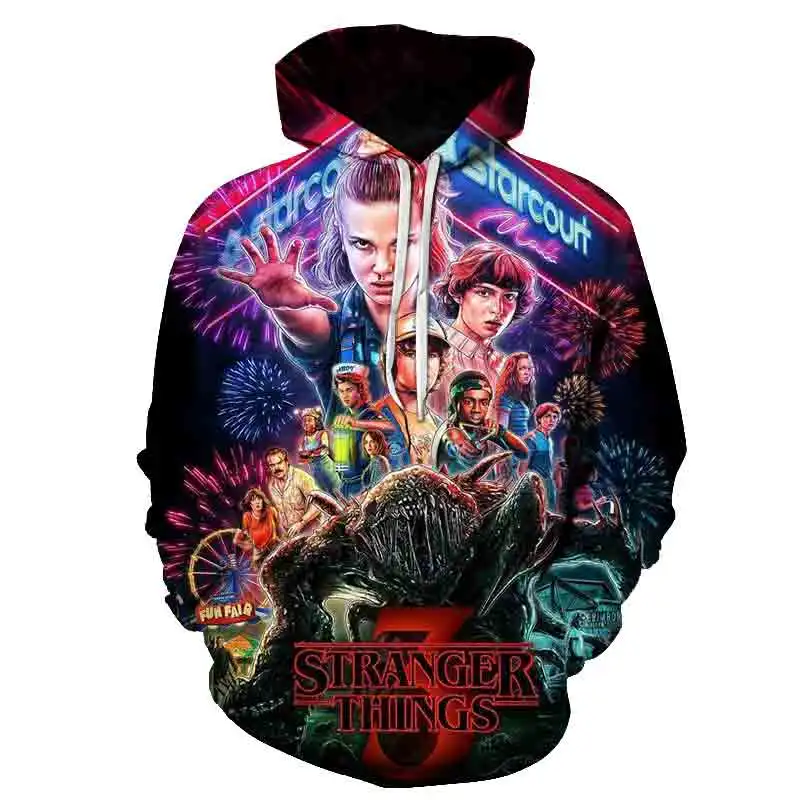 Stranger Thing s Новая мода 3D печатная белая мужская толстовка с капюшоном модная графическая Толстовка Повседневный Уличная пуловер хип хоп толстовки уличная одежда Stranger Thing - Цвет: Asian size 5199